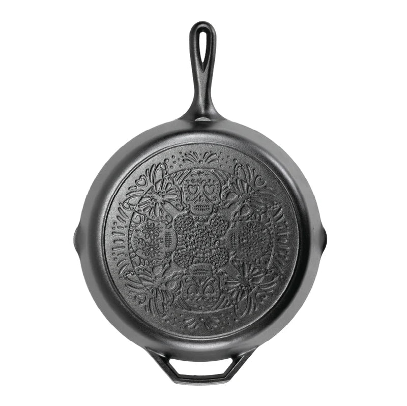 LODGE 31 Cm Seasoned Cast Iron Butterfly Sugar Skull Skillet