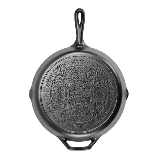 LODGE 31 Cm Seasoned Cast Iron Butterfly Sugar Skull Skillet