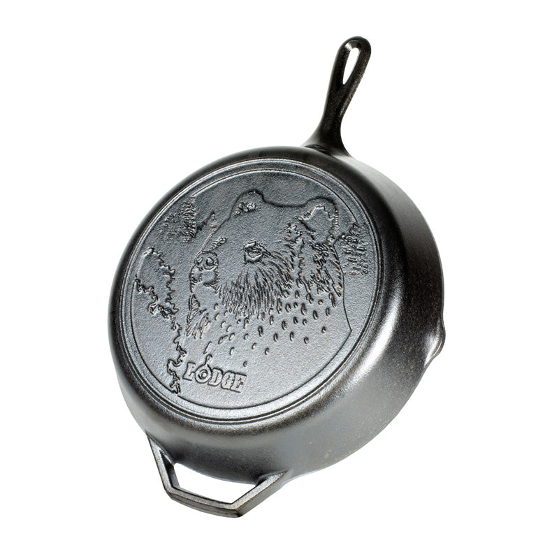 LODGE Wildlife Series 12 Inch Cast Iron Bear Skillet L10SKWLBR