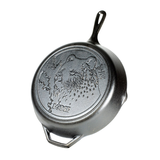 LODGE Wildlife Series 12 Inch Cast Iron Bear Skillet L10SKWLBR