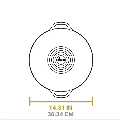 LODGE 36Cm Seasoned Cast Iron Wok