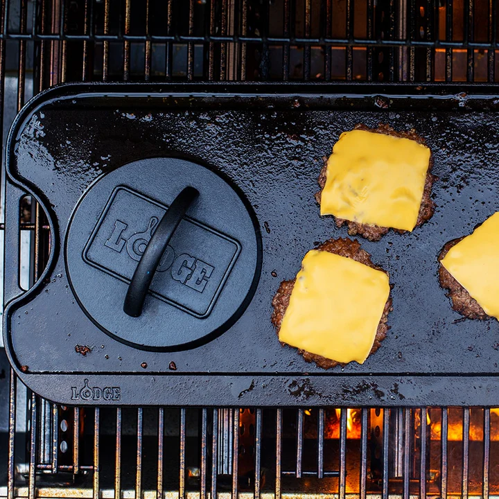 Lodge 8 Inch Cast Iron Round Flat Grill Press L8Rfip