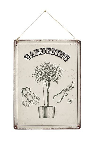 La Hacienda Gardening Embossed Metal Sign