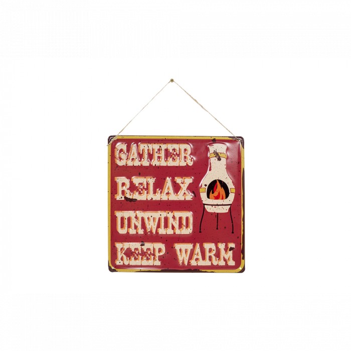 La Hacienda Gather Relax Corrugated Metal Sign