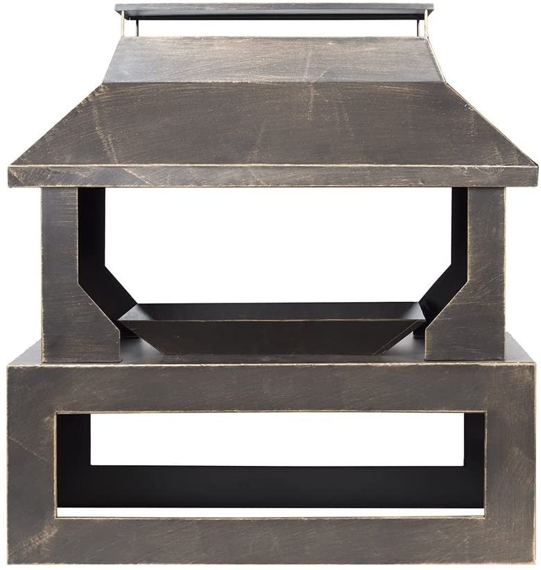 La Hacienda Stonehurst Steel Outdoor Fireplace, Bronze Effect