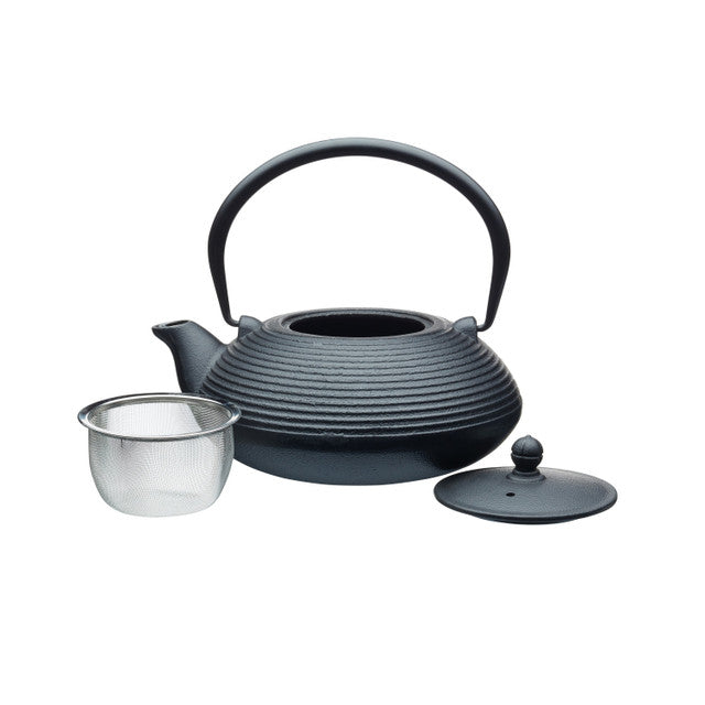 Kitchencraft La Cafetière Cast Iron Teapot and Infuser, 900ml, Black