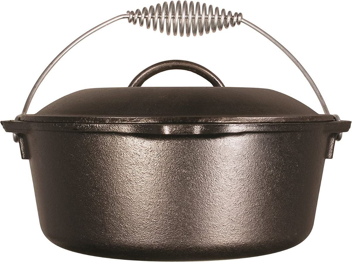 LODGE 5 Quart Cast Iron Dutch Oven With Bail Handle L8DO3