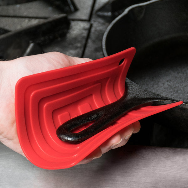 LODGE 6 Inch Square Silicone Red Pot Holder AS6S41