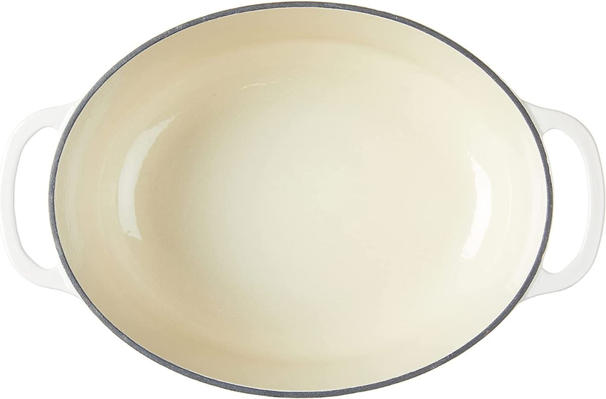 LODGE 7 Quart Oval Oyster Enameled Cast Iron Dutch Oven EC70D13
