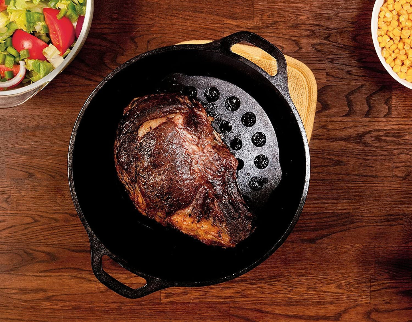 Lodge 8-Inch Pre-Seasoned Cast-Iron Meat Rack/Trivet (Black) L8DOT3