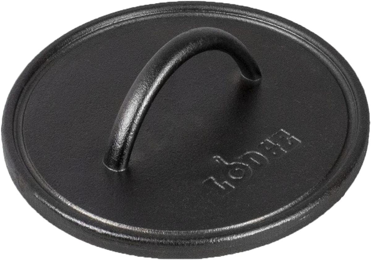 Lodge 8 Inch Cast Iron Round Flat Grill Press L8Rfip