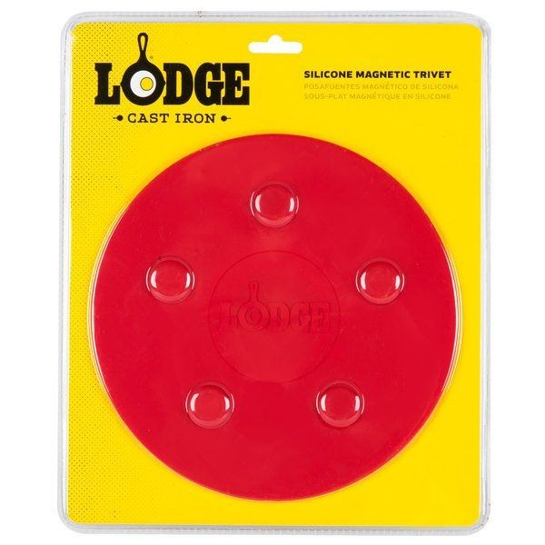 Lodge 8" Round Heat-Resistant Red Magnetic Trivet ASLMT41