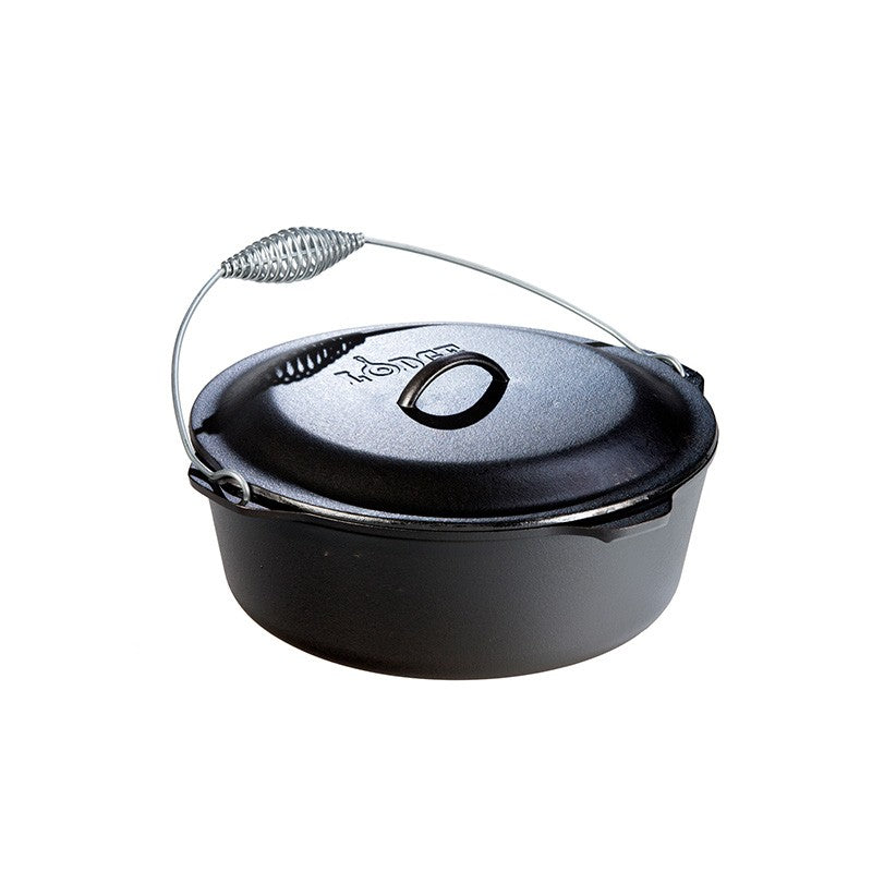 LODGE 9 Quart Cast Iron Dutch Oven With Bail Handle L12DO3