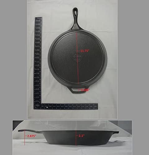 LODGE Pre-Seasoned Cast Iron Skillet With Assist Handle, 15 inch, Black L14SK3