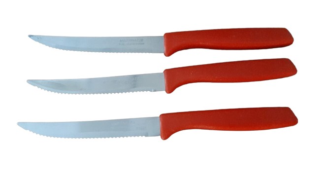 Martinazzo Set Of Steak Knife 3 Pcs Red