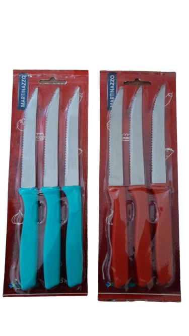 Martinazzo Set Of Steak Knife 3 Pcs Turquoise