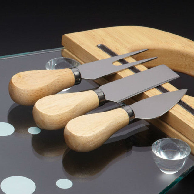 KitchenCraft MasterClass Glass Cheese Serving Set