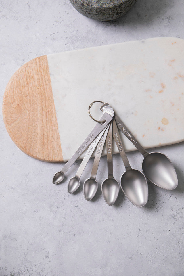 KitchenCraft MasterClass Stainless Steel Measuring Spoon Set, 6 Pieces