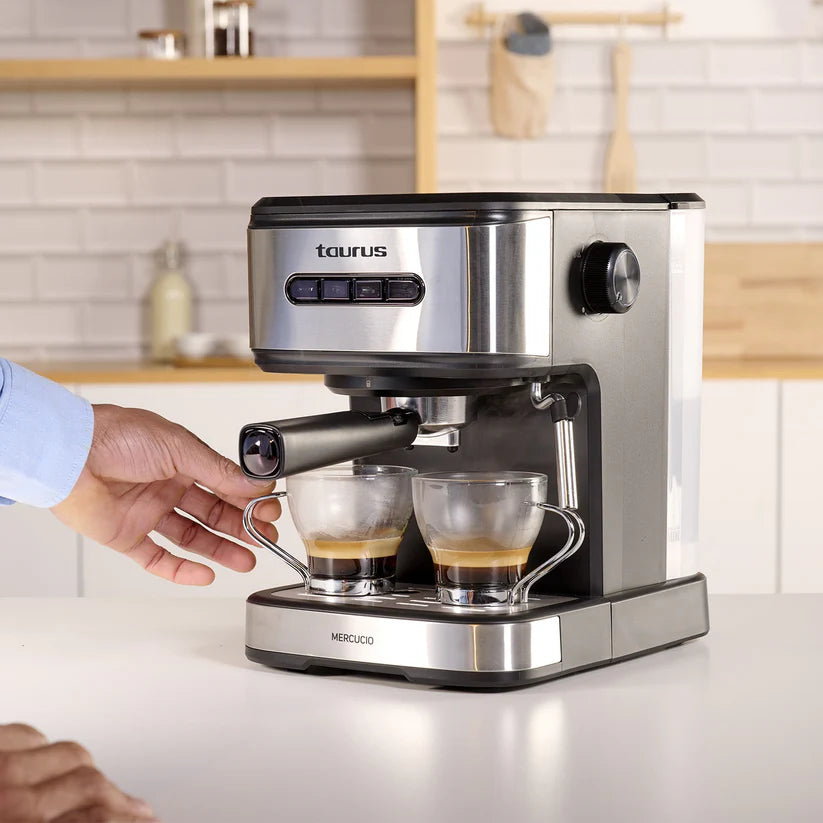 TAURUS EXPRESSO COFFEE MAKER 850W 2CUPS STAINLESS STEEL