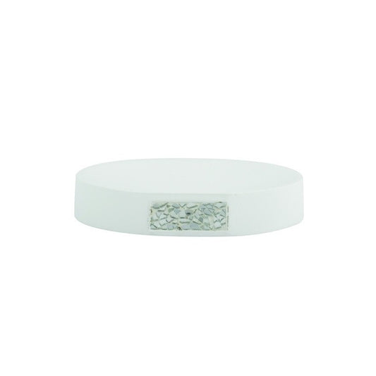 Msv Polyresine Soap Dish Luanda White 141599 - Home & Beyond