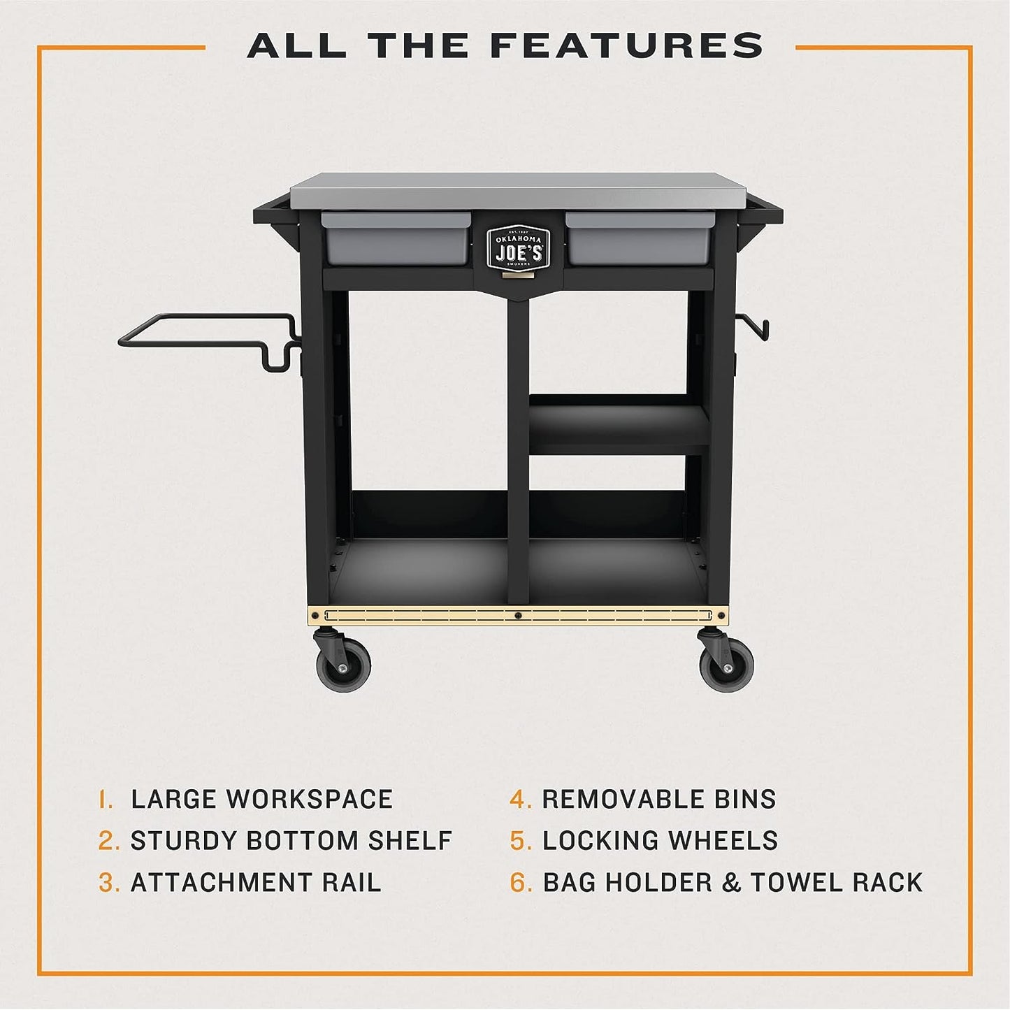 Oklahoma Joe’s® Workstation Prep & Storage Cart