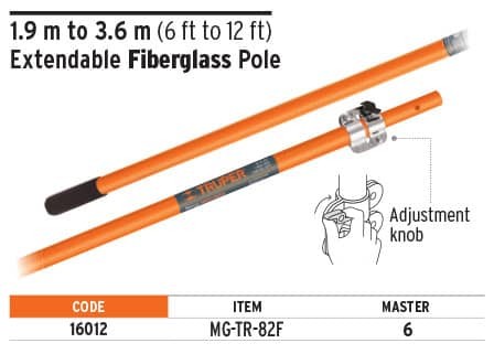Truper 3.6m Fiberglass Extendable Pole TR16012