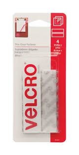 Velcro Brands 91327 Sticky Back 3/4 Inch By 3-1/2 Inch Clear Velcro Strip 4 Pack