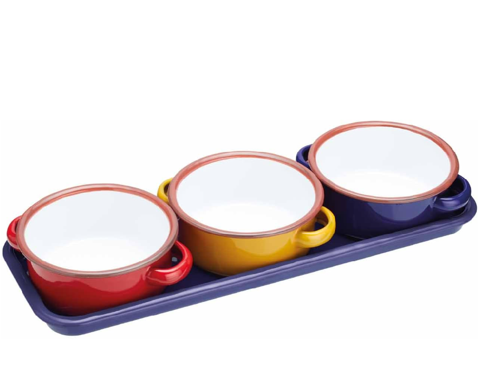 KitchenCraft World of Flavours Enamel Dip Set WFENDIP3PC