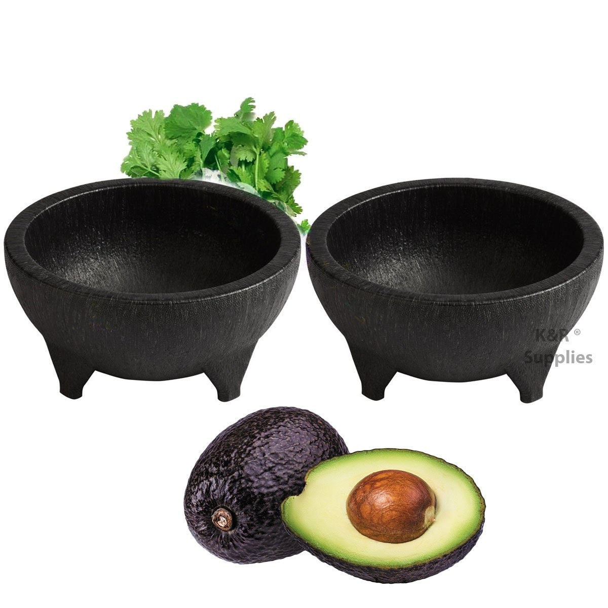 Winco Molcajete Salsa Bowl, 10 oz.- dishwasher safe (4 pc set)