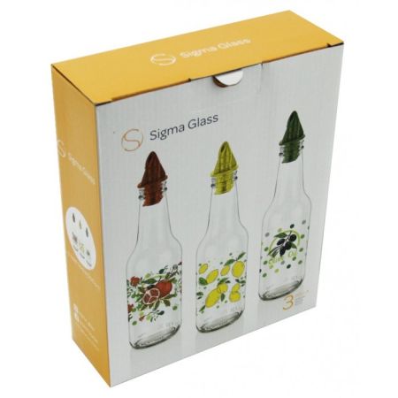 Sigma Set Of 3 Glass Oil & Vinegar Bottle 250 ml