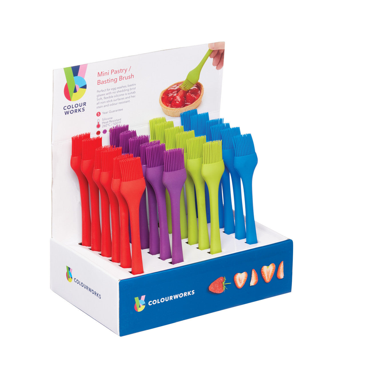 KitchenCraft ColourWorks Brights Assorted Coloured Silicone Mini Pastry Brush