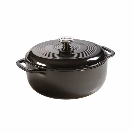 LODGE 6 Quart Midnight Chrome Enameled Cast Iron Dutch Oven - EC6D18