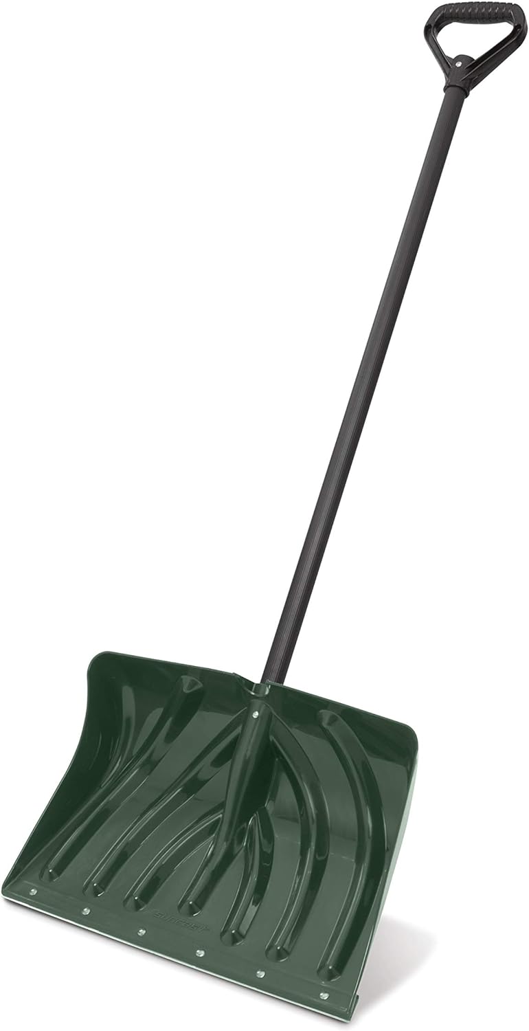 Suncast Sc1350 Snow Shovel/Pusher Combo With Ergonomic Shaped Handle And Wear Strip Grey