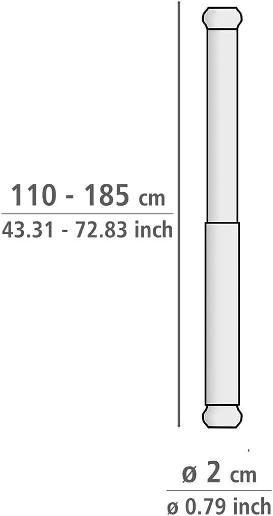 TELESCOPIC SLIDE BAR 20mm 110-185 CHROME – Home & Beyond