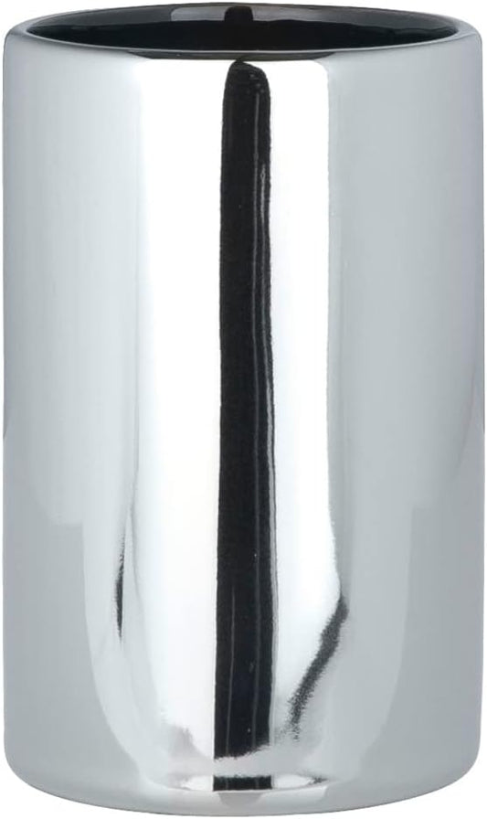 CERAMIC TOOTHBRUSH CUP"POLARIS" CHROME