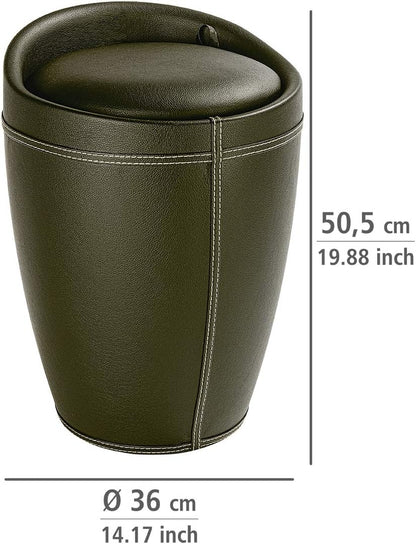 BATH STOOL CANDY,LEATHER BROWN