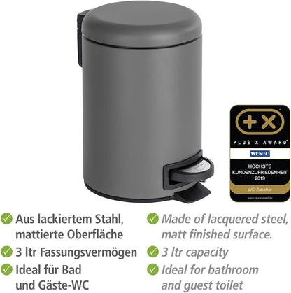 PEDAL BIN LEMAN 3LT. GREY