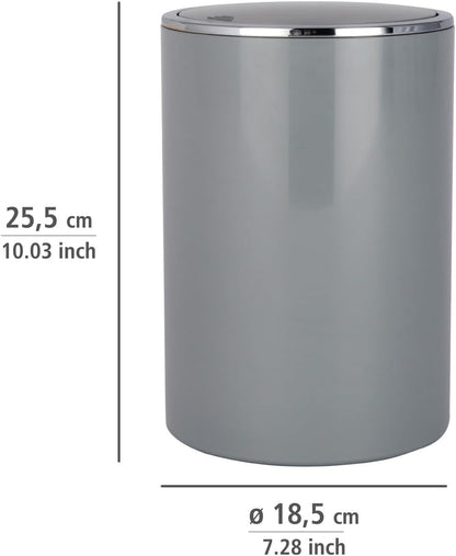 SWING COVER BIN "INCA" 5L GREY