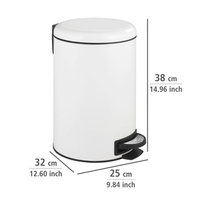 PEDAL BIN "LEMAN" EASY CLOSE 12L WHITE