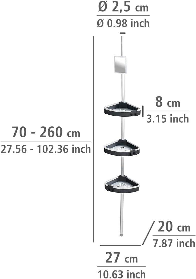 TELESCOPIC CORNER SHELF "WAVE"