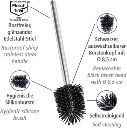 HANDLE S/S SILICONE BRUSH HEAD 85 BLACK