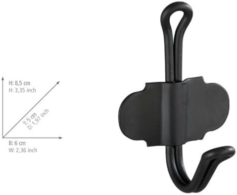 WALL HOOK NOSTALGIA, BLACK MATT