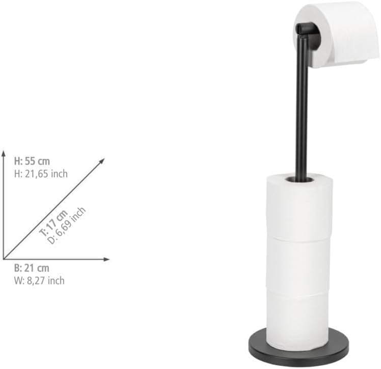 FREESTAND TOILET ROLL HOLDER BLACK MATT