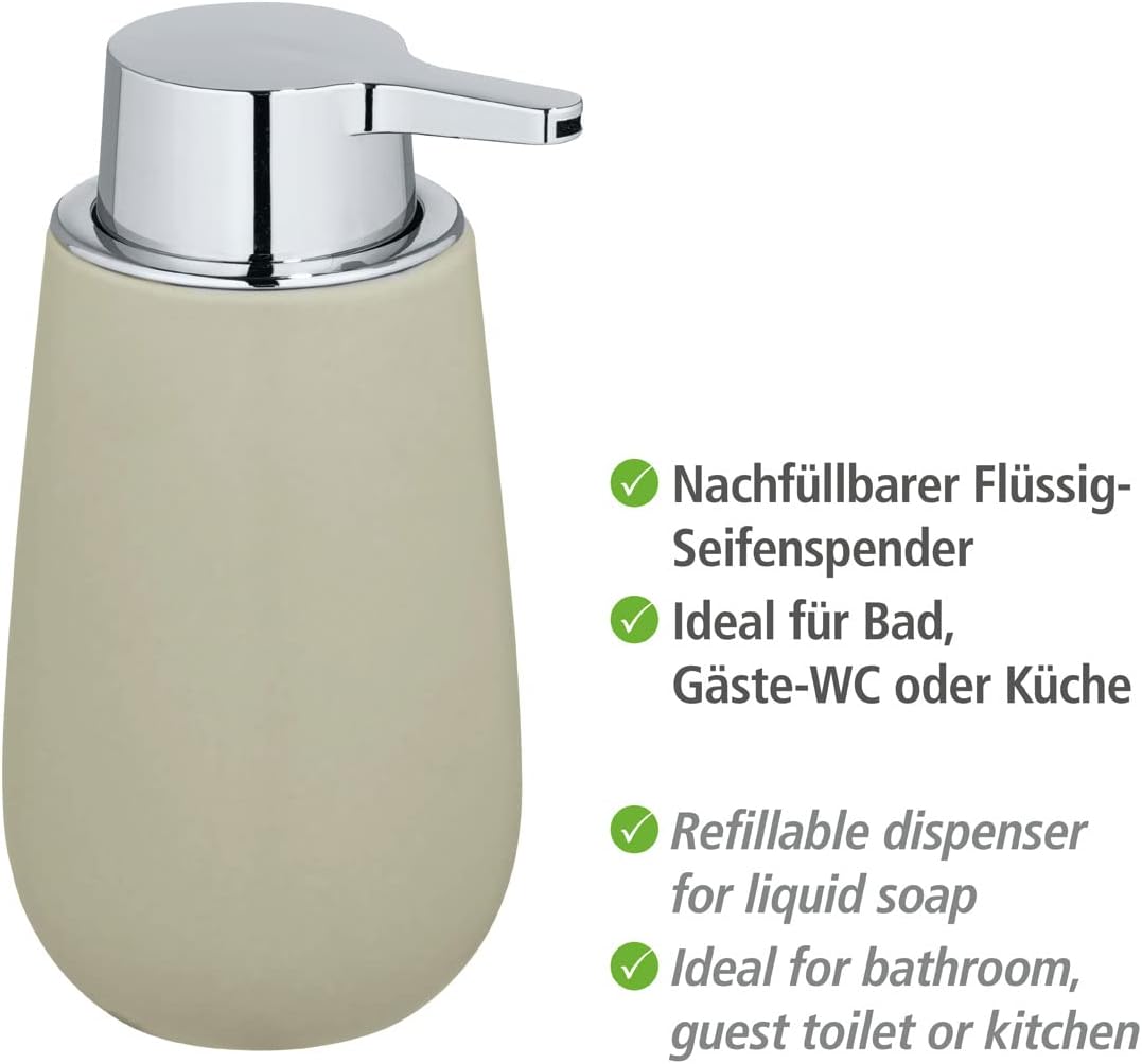 CERAMIC SOAP DISPENSER MOD. "BADI" BEIGE