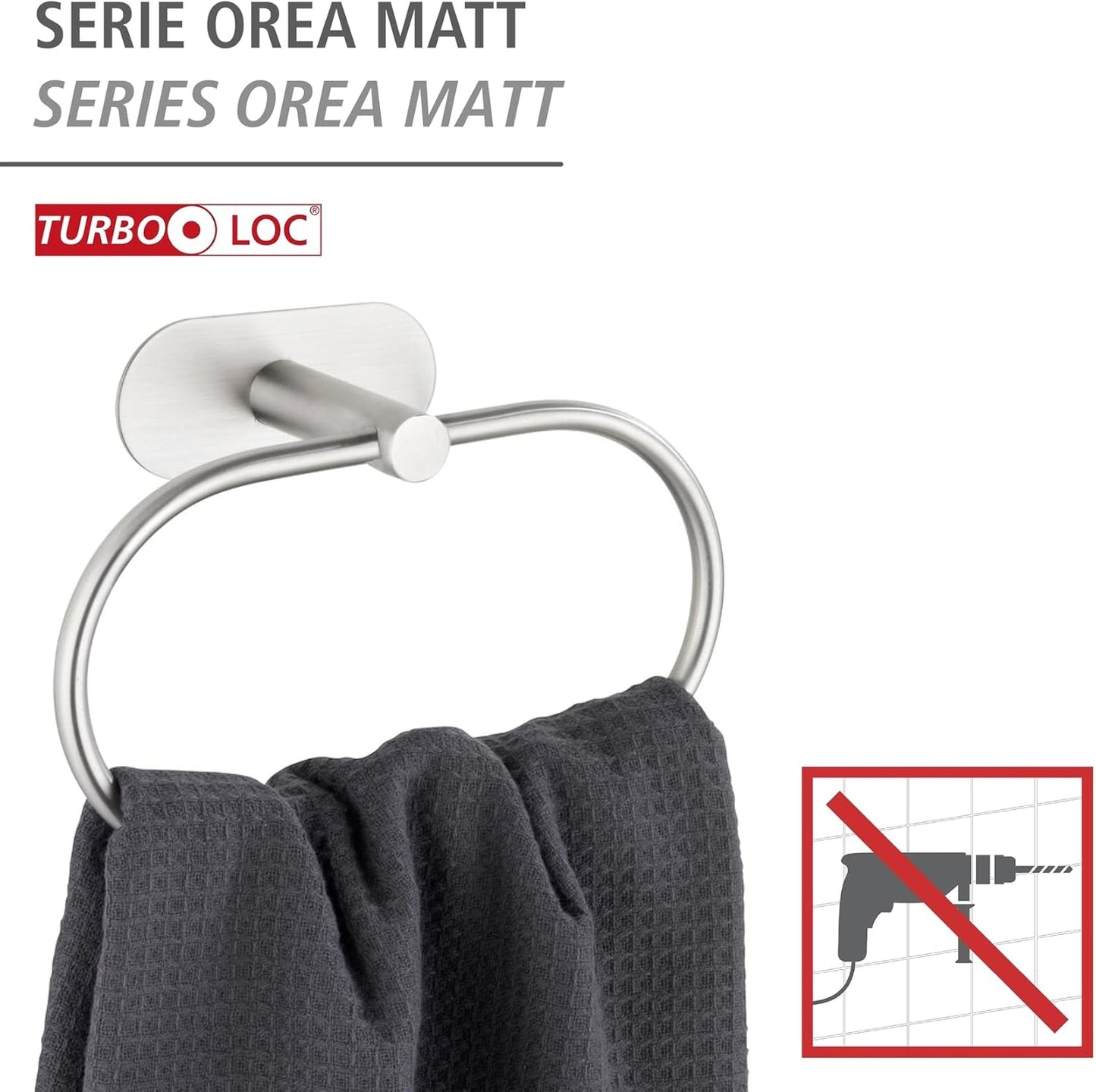 TURBO-LOC TOWEL RING "OREA" MATT S/S
