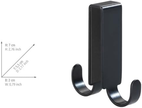 DOUBLE SHOWER HOOK "VIESTE" BLACK MATT