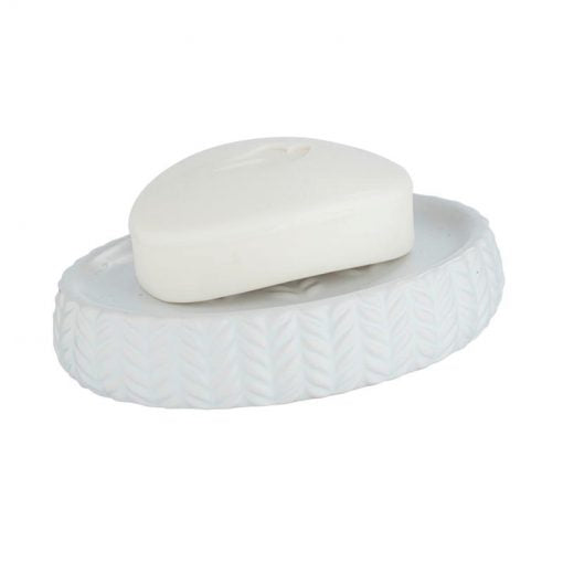 CERAMIC SOAP DISH "BARINAS" WHITE
