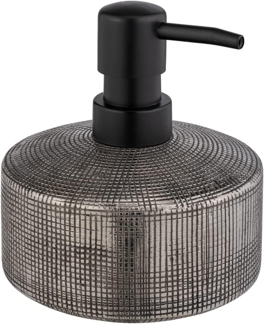 CERAMIC SOAP DISPENSER "RIVARA" SILVER