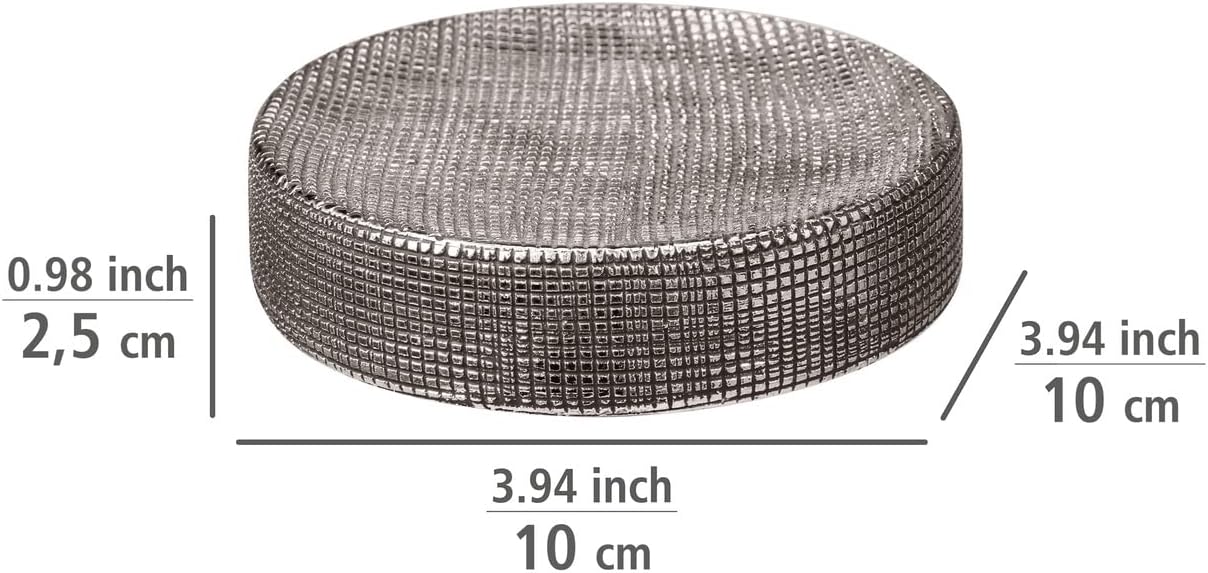 CERAMIC SOAP DISH "RIVARA" SILVER