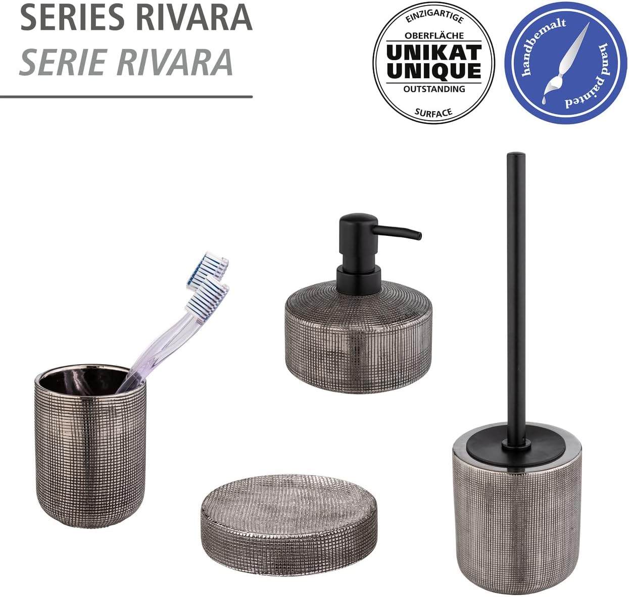 CERAMIC SOAP DISH "RIVARA" SILVER